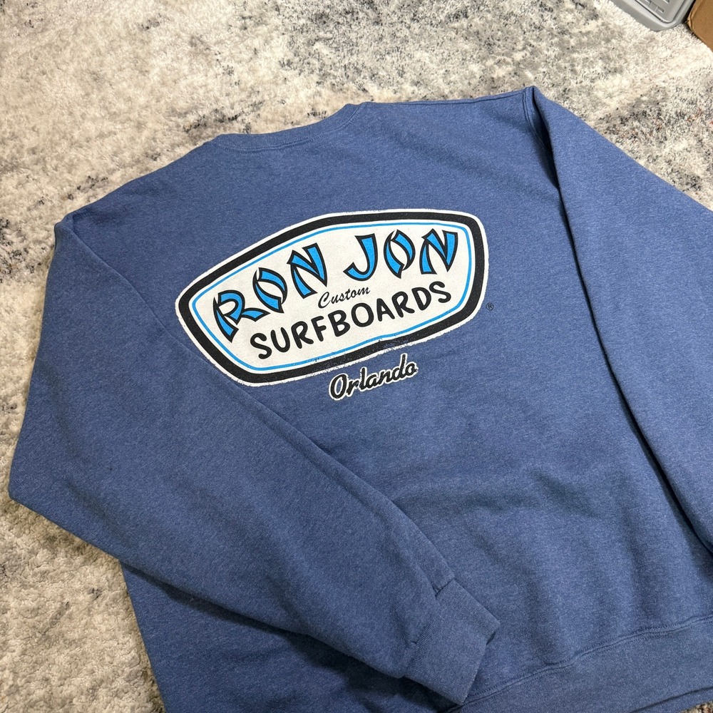 Ron‎ Jon Surf Shop Orlando Sweatshirt Mens Large Blue Heather Crewneck Pullover